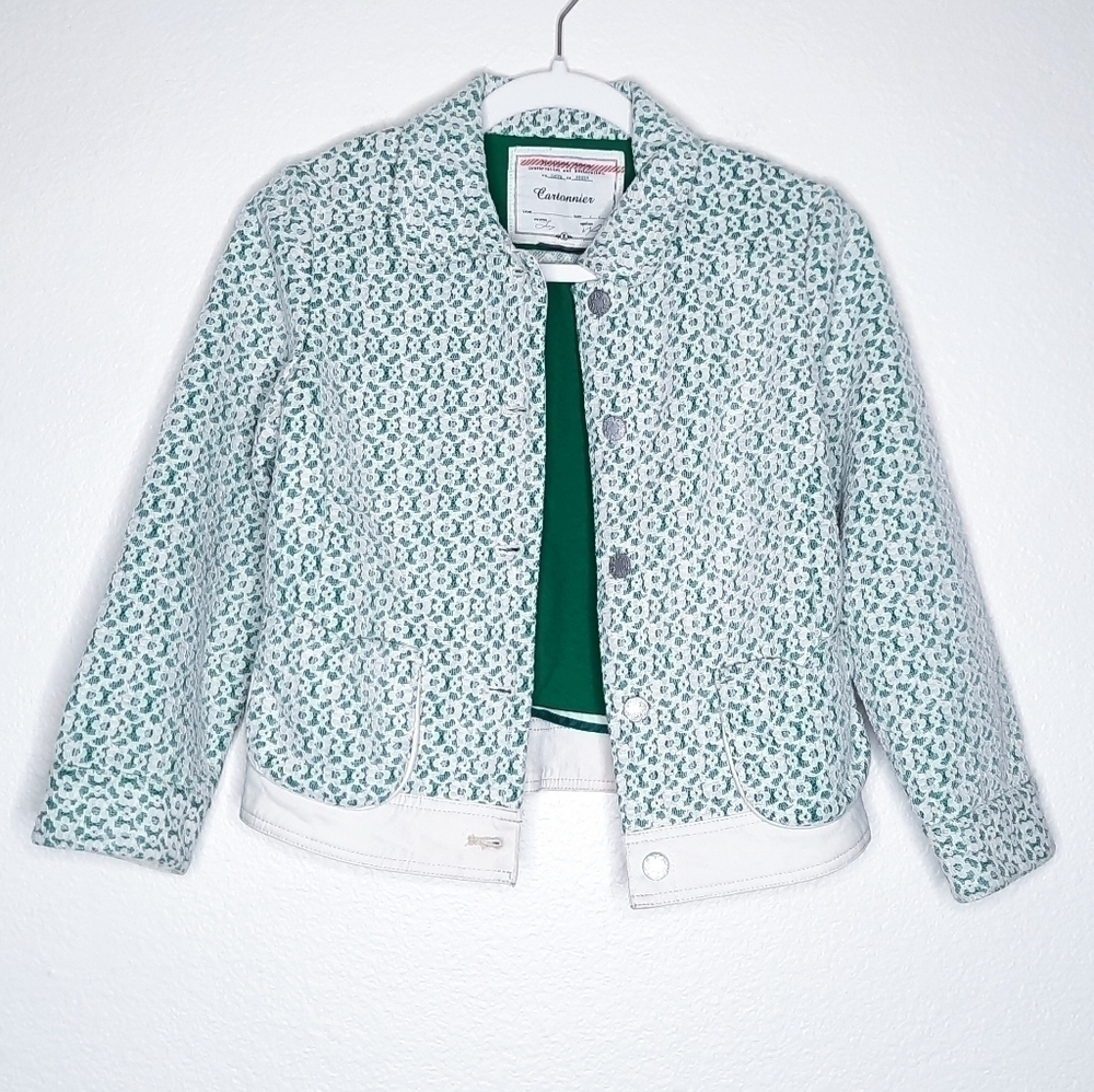 Anthropologie Cartonnier Lattice Meadow Green Lace Jacket XS​